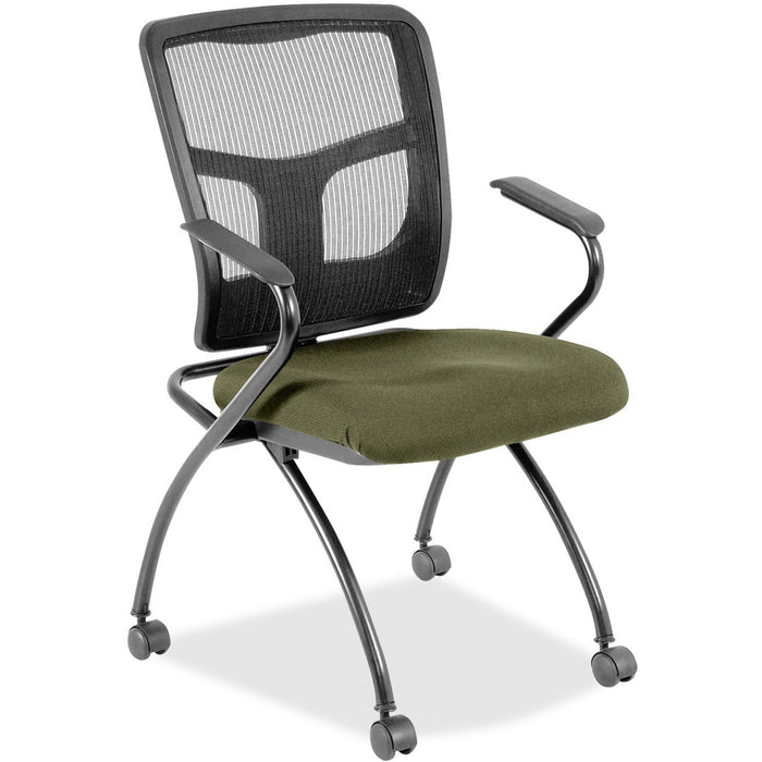 Lorell Mesh Back Fabric Seat Nesting Chairs - LLR8437434