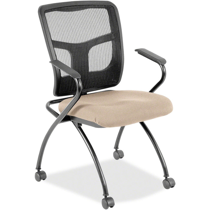 Lorell Mesh Back Fabric Seat Nesting Chairs - LLR8437489