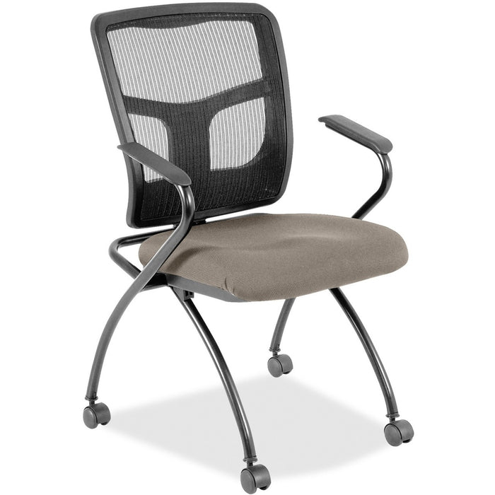 Lorell Mesh Back Fabric Seat Nesting Chairs - LLR8437451