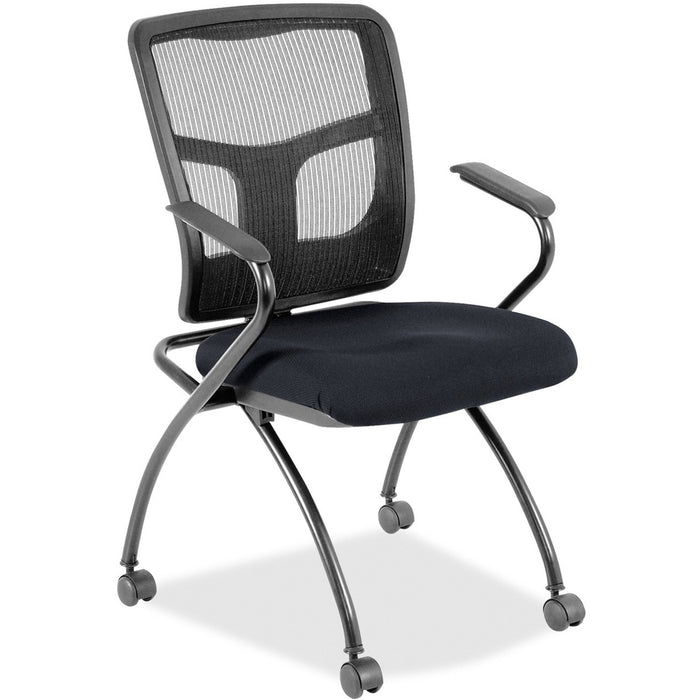 Lorell Mesh Back Fabric Seat Nesting Chairs - LLR8437497