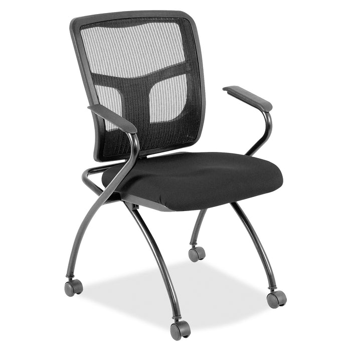 Lorell Mesh Back Fabric Seat Nesting Chairs - LLR8437435