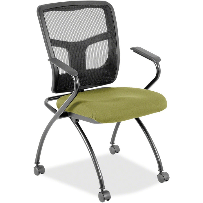 Lorell Mesh Back Fabric Seat Nesting Chairs - LLR8437490