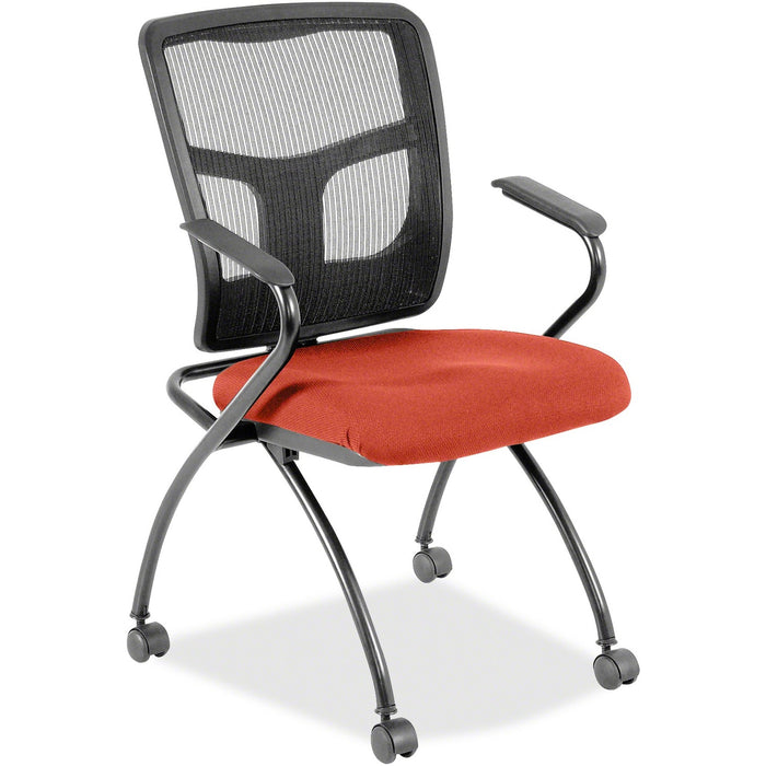 Lorell Mesh Back Fabric Seat Nesting Chairs - LLR8437492