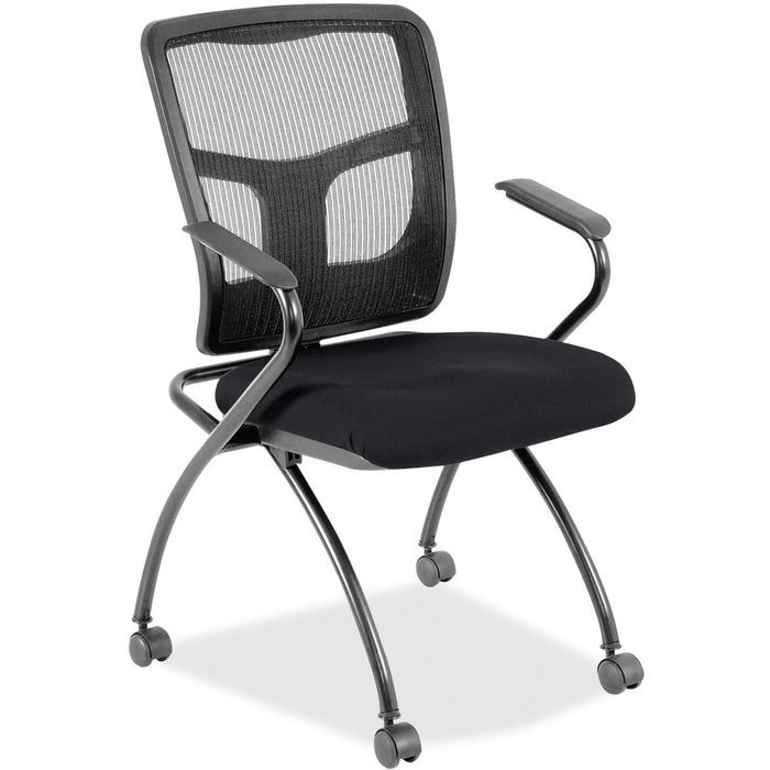 Lorell Mesh Back Fabric Seat Nesting Chairs - LLR8437449