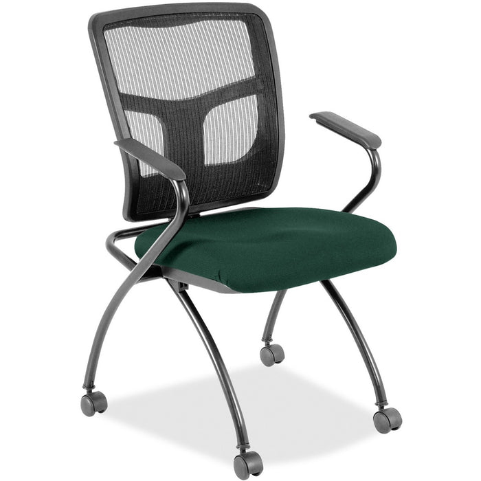 Lorell Mesh Back Fabric Seat Nesting Chairs - LLR8437450