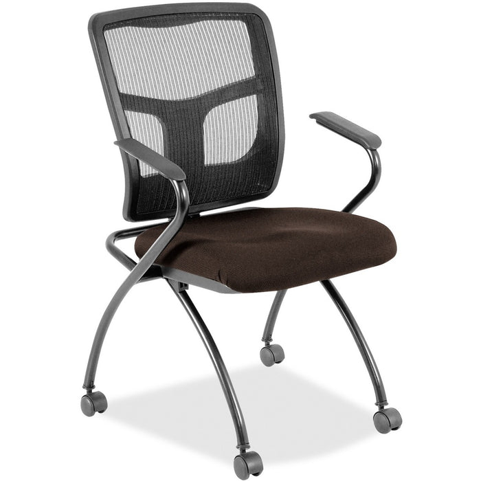 Lorell Mesh Back Fabric Seat Nesting Chairs - LLR8437441
