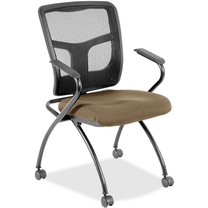 Lorell Mesh Back Fabric Seat Nesting Chairs - LLR8437493