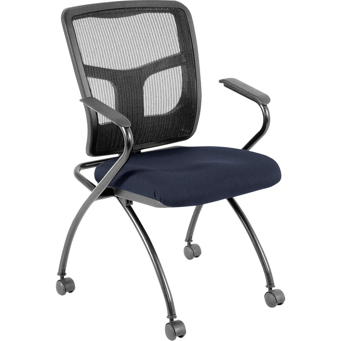 Lorell Mesh Back Fabric Seat Nesting Chairs - LLR8437401