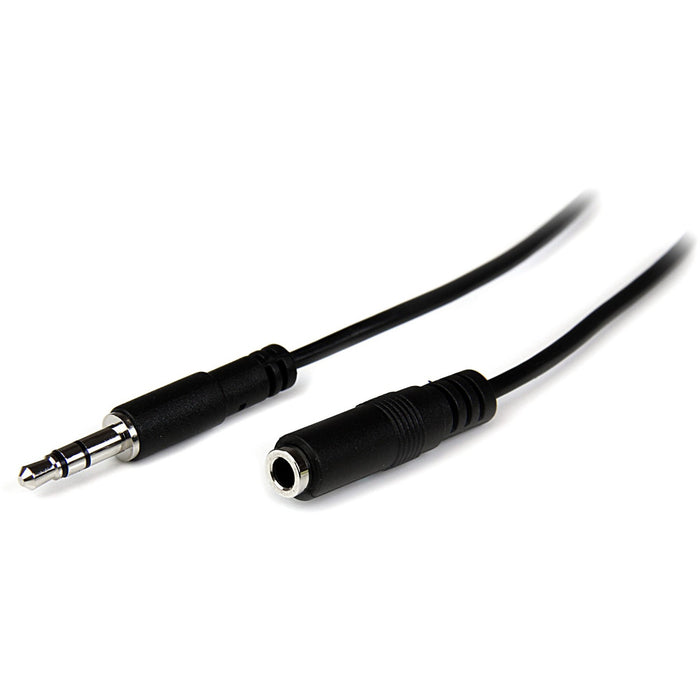 StarTech.com 2m Slim 3.5mm Stereo Extension Audio Cable - M/F - STCMU2MMFS