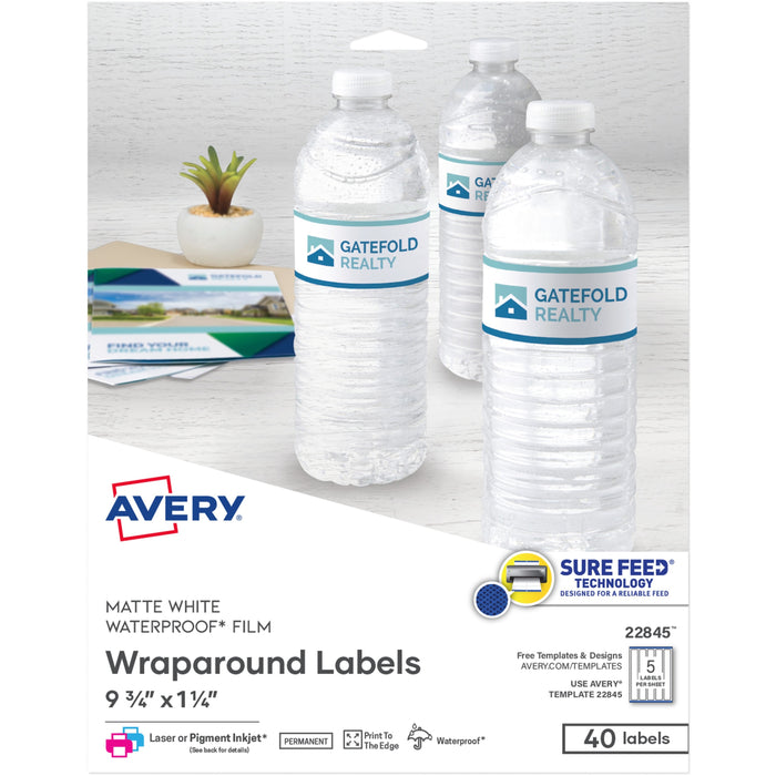 Avery&reg; Durable Waterproof Labels, 1.25" x 9.75" , 40 Total - AVE22845