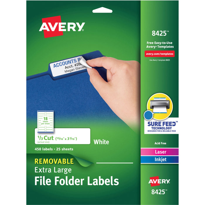 Avery&reg; Extra-large TrueBlock Filing Labels - AVE8425