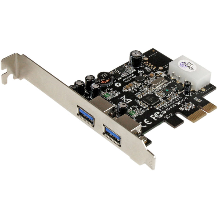 StarTech.com 2 Port PCI Express (PCIe) SuperSpeed USB 3.0 Card Adapter with UASP - 5Gbps - LP4 Power - STCPEXUSB3S25