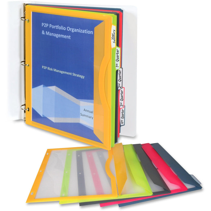 C-Line Super Heavyweight Poly Binder Pockets with Write-On Index Tabs - CLI06650