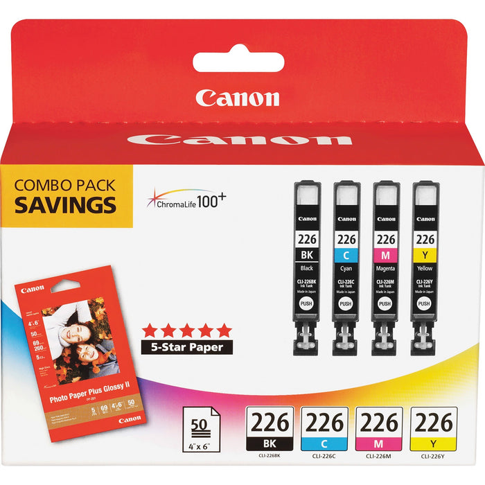 Canon CLI-226 Original Ink Cartridge/Paper Kit - CNMCLI226BCMY