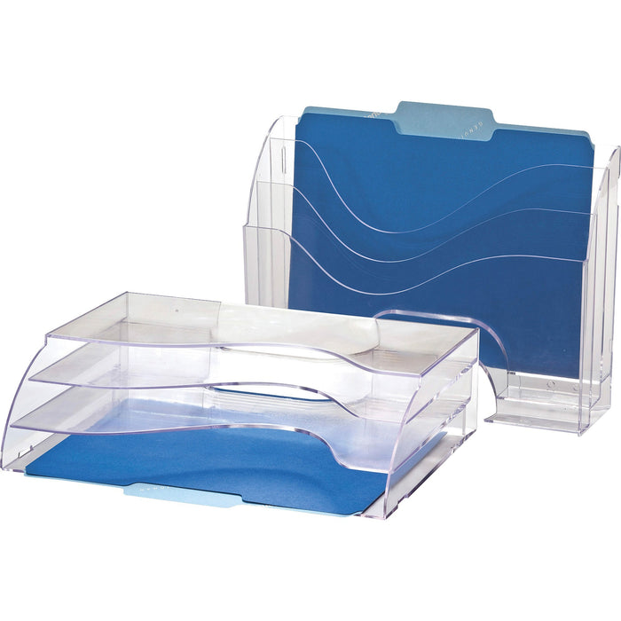 Officemate Clear Wave 2-way Desktop Organizer - OIC22904