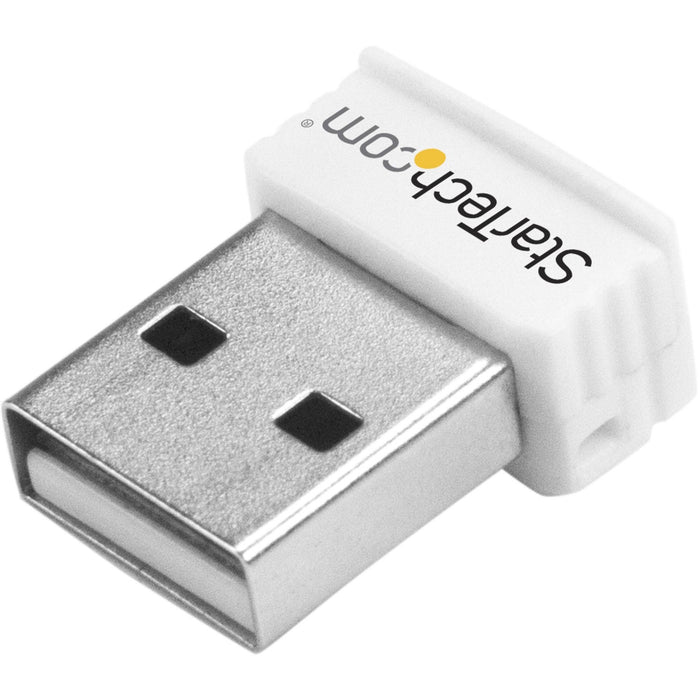 StarTech.com USB 150Mbps Mini Wireless N Network Adapter - 802.11n/g 1T1R USB WiFi Adapter - White - STCUSB150WN1X1W