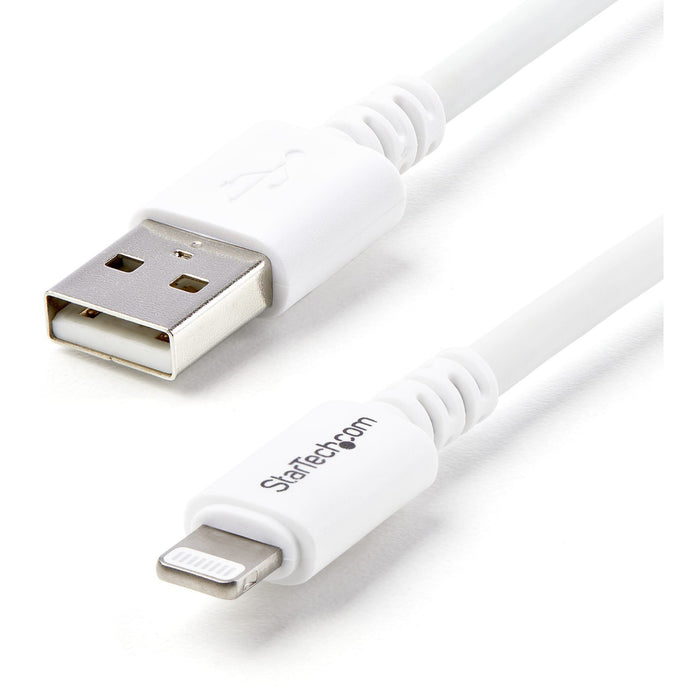 StarTech.com 3m (10ft) Long White Apple&reg; 8-pin Lightning Connector to USB Cable for iPhone / iPod / iPad - STCUSBLT3MW