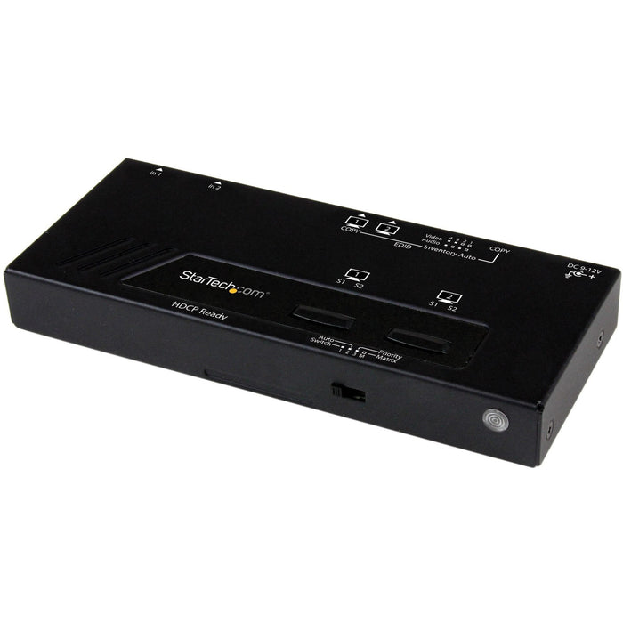 StarTech.com 2X2 HDMI Matrix Switch w/ Automatic and Priority Switching - 1080p - STCVS222HDQ