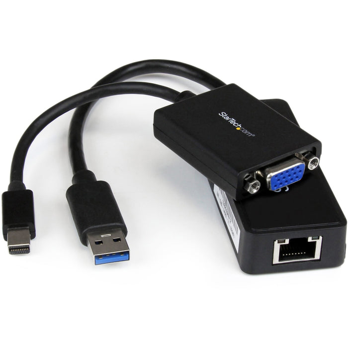 StarTech.com Lenovo ThinkPad X1 Carbon VGA and Gigabit Ethernet Adapter Kit - MDP to VGA - USB 3.0 to GbE - STCLENX1MDPUGBK