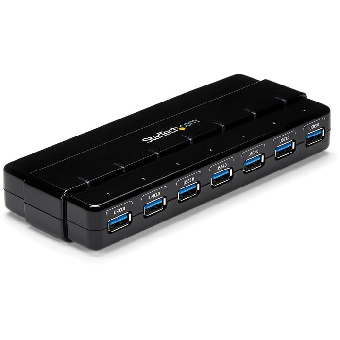 StarTech.com 7 Port SuperSpeed USB 3.0 Hub - Desktop USB Hub with Power Adapter - Black - STCST7300USB3B