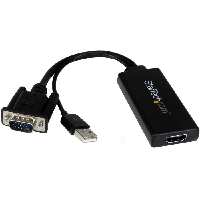 StarTech.com VGA to HDMI Adapter with USB Audio & Power - Portable VGA to HDMI Converter - 1080p - STCVGA2HDU