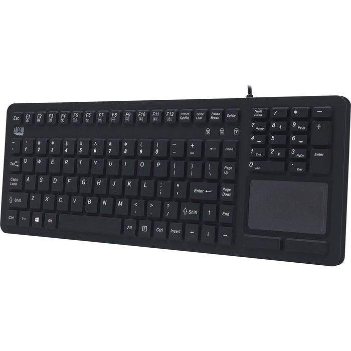 Adesso Antimicrobial Waterproof Touchpad Keyboard - ADEAKB270UB