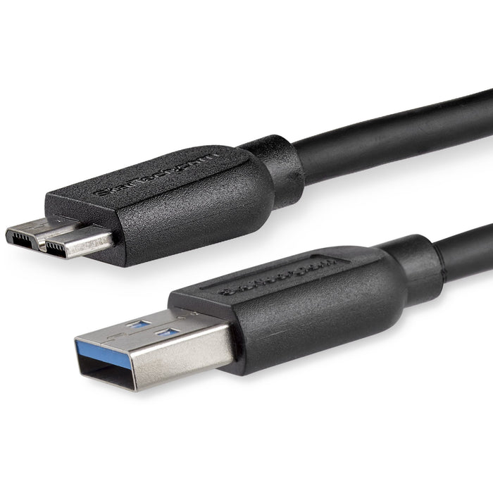 StarTech.com 2m (6ft) Slim SuperSpeed USB 3.0 A to Micro B Cable - M/M - STCUSB3AUB2MS