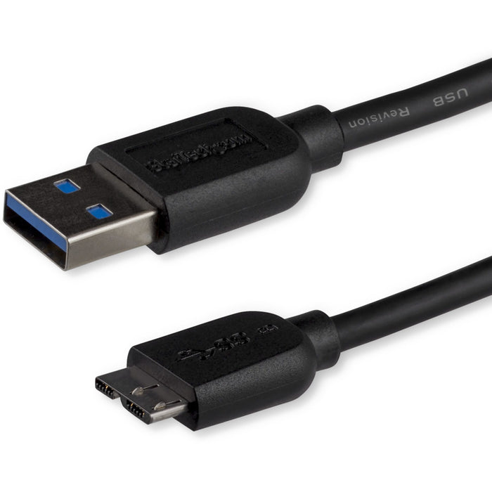 StarTech.com 1m (3ft) Slim SuperSpeed USB 3.0 A to Micro B Cable - M/M - STCUSB3AUB1MS