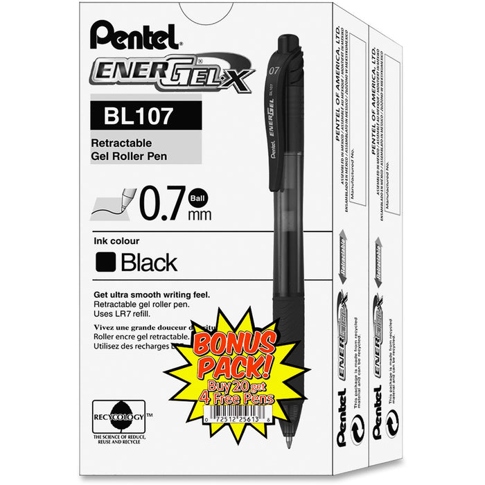 Pentel EnerGel-X Retractable Gel Pens - PENBL107ASW2