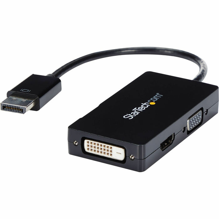 StarTech.com Travel A/V adapter: 3-in-1 DisplayPort to VGA DVI or HDMI converter - STCDP2VGDVHD