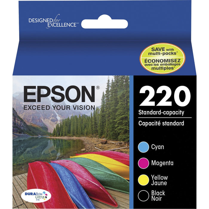 Epson DURABrite Ultra 220 Original Standard Yield Inkjet Ink Cartridge - Combo Pack - Black, Cyan, Magenta, Yellow - 1 Each - EPST220120BCS