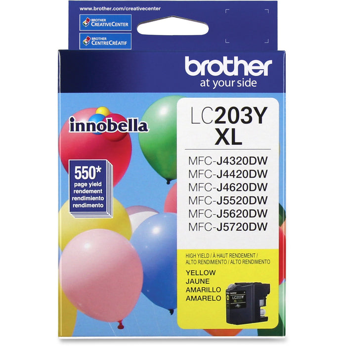 Brother Genuine Innobella LC203Y High Yield Yellow Ink Cartridge - BRTLC203Y