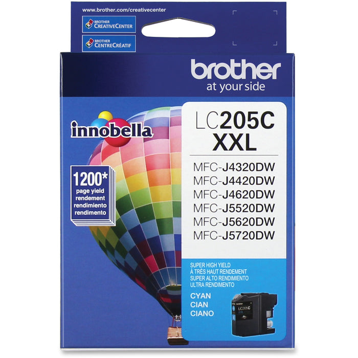 Brother Genuine Innobella LC205C Super High Yield Cyan Ink Cartridge - BRTLC205C