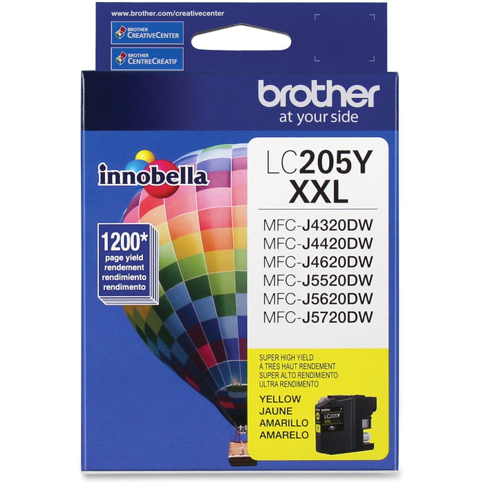 Brother Genuine Innobella LC205Y Super High Yield Yellow Ink Cartridge - BRTLC205Y