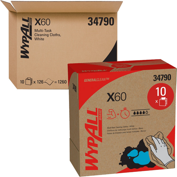 Wypall General Clean X60 Multi-Task Cleaning Cloths - Pop-Up Box - KCC34790CT