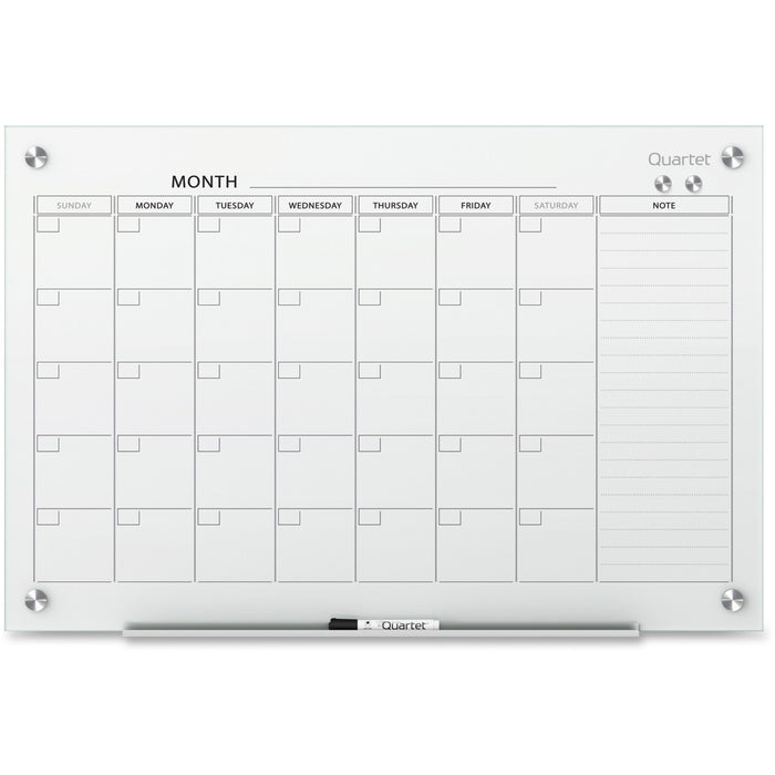 Quartet Infinity Glass Dry-Erase Calendar Board - QRTGC3624F