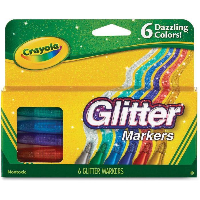 Crayola 6 Color Glitter Markers - CYO588629
