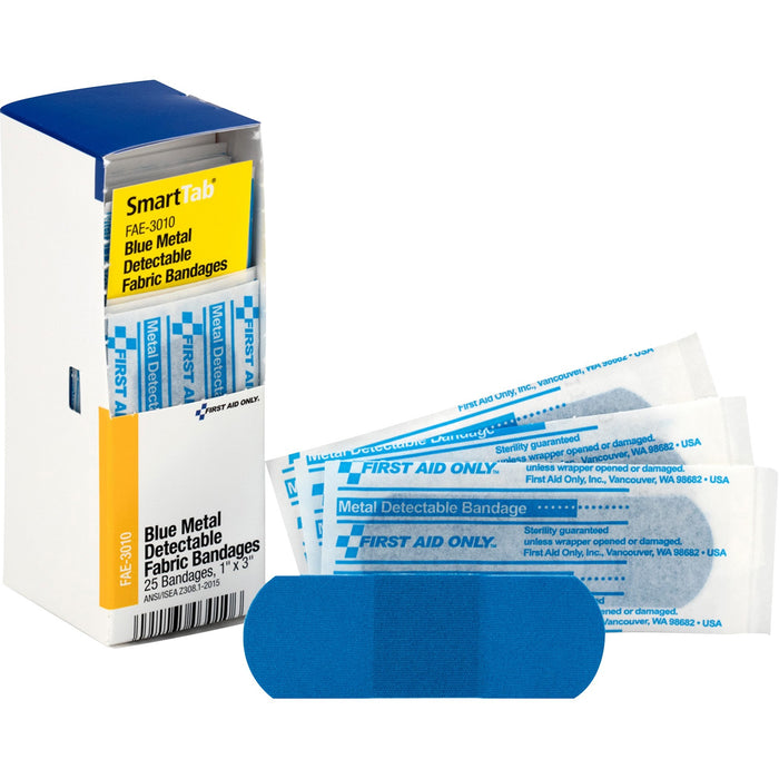 First Aid Only Visible Metal Detectable Bandages - FAOFAE3010