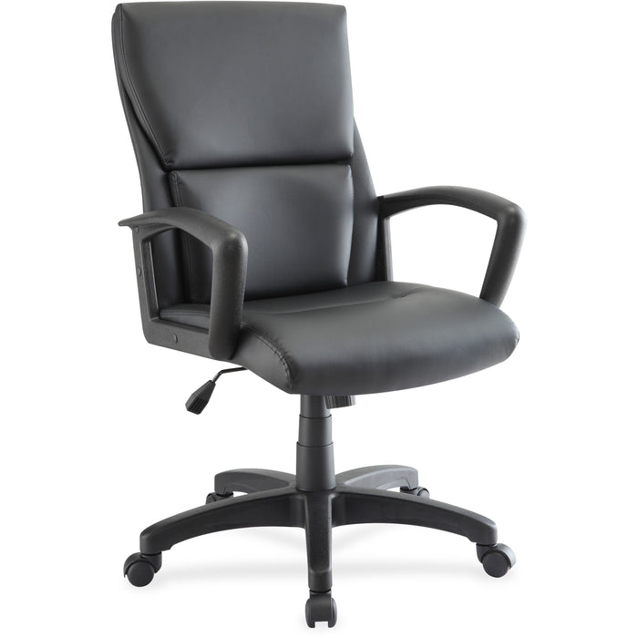 Lorell Euro Design Leather Executive Mid-back Chair - LLR84570