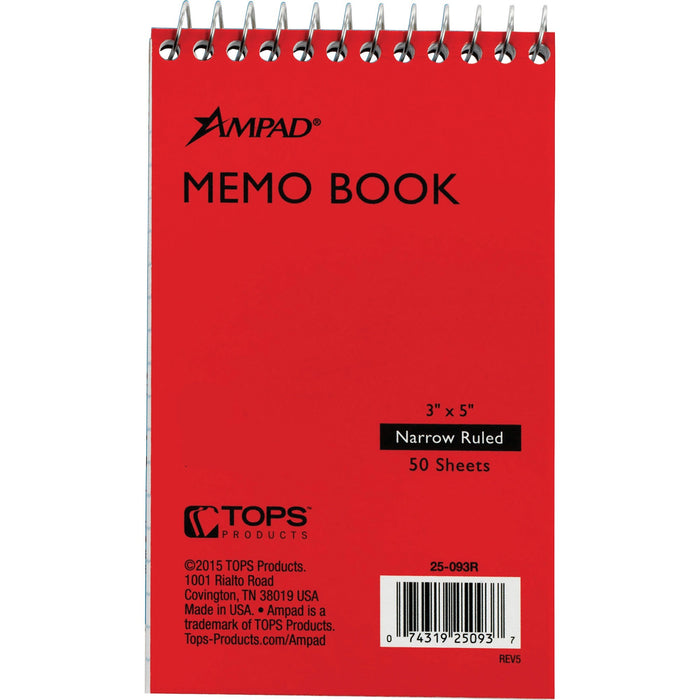 Ampad Topbound Memo Notebook - TOP25093