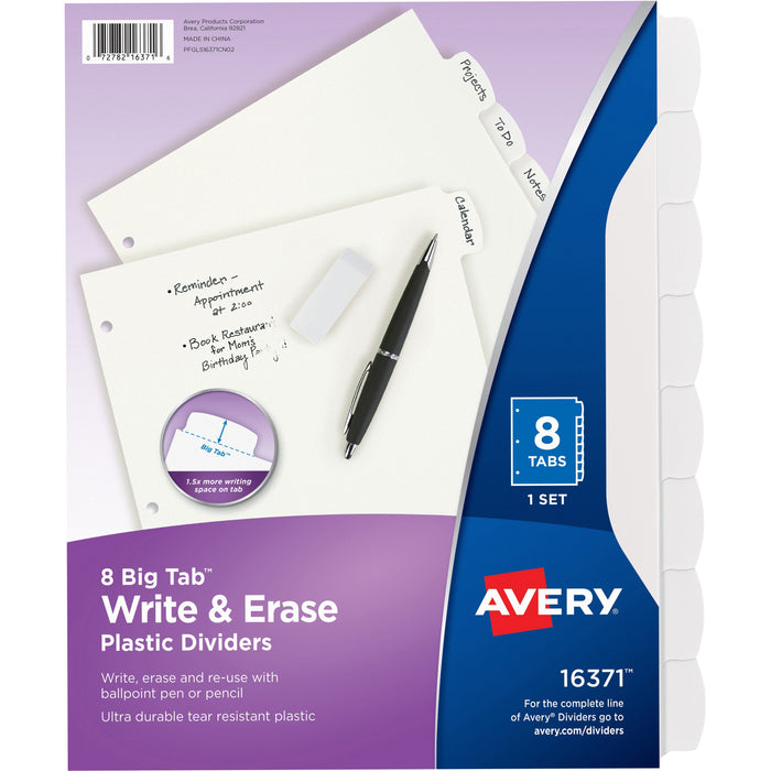 Avery&reg; Big Tab Write & Erase Dividers - AVE16371