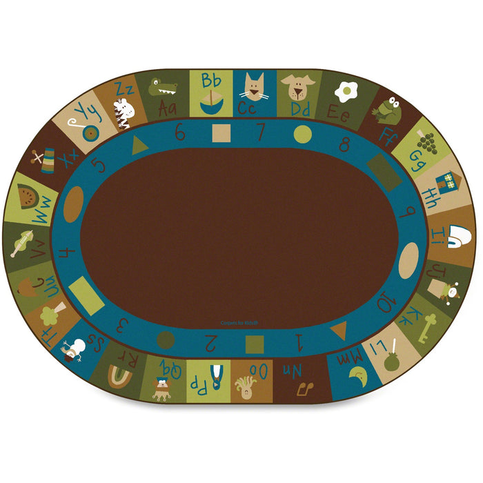 Carpets for Kids Learning Blocks Nature Oval Rug - CPT37706