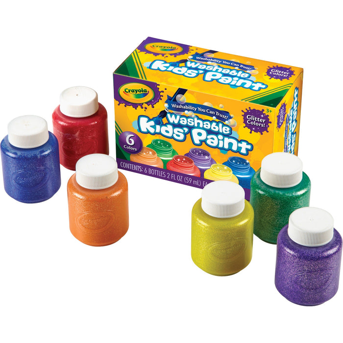 Crayola 6-color Glitter Washable Kids Paint - CYO542400