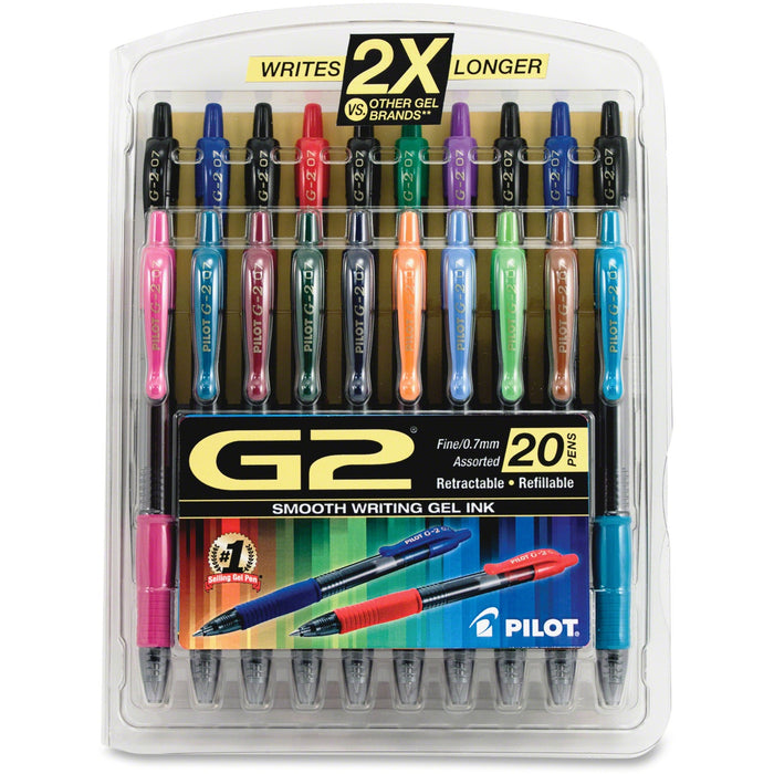 Pilot G2 20-pack Retractable Gel Ink Pens - PIL31294
