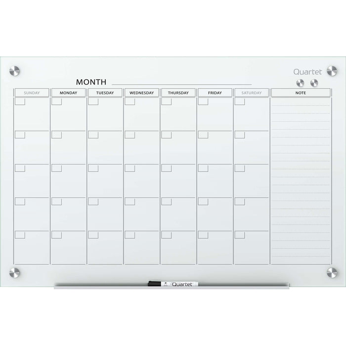 Quartet Infinity Magnetic Glass Dry-Erase Calendar Board - QRTGC4836F