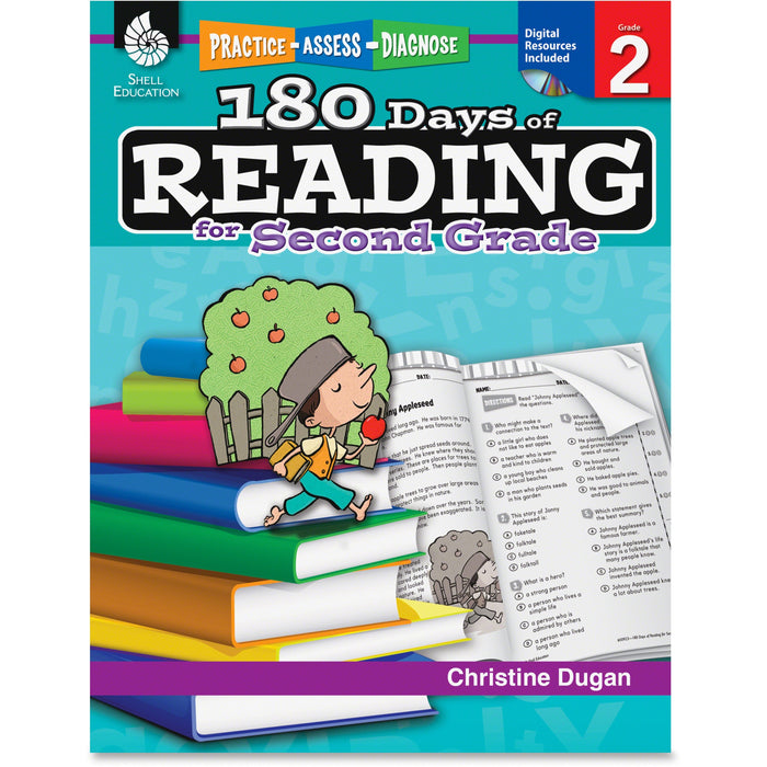 Shell Education 180 Days of Reading Grade 2 Book Printed/Electronic Book by Christine Dugan, M.A.Ed. - SHL50923
