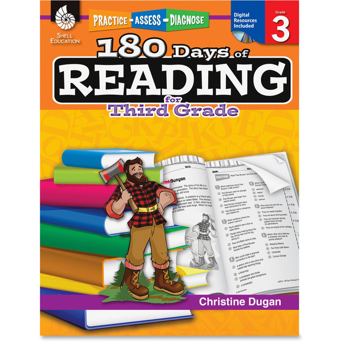 Shell Education 180 Days of Reading Grade 3 Book Printed/Electronic Book by Christine Dugan, M.A.Ed. - SHL50924