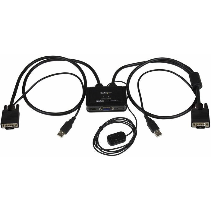 StarTech.com 2 Port USB VGA Cable KVM Switch - USB Powered with Remote Switch - STCSV211USB