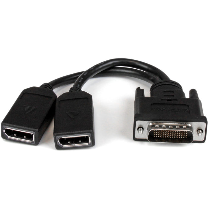 StarTech.com 8" DMS-59 to Dual DisplayPort Adapter Cable, 4K x 2K, DMS 59 pin (M) to 2x DP 1.2 (F) Splitter Y Cable, LFH to 2x DP Monitors - STCDMSDPDP1