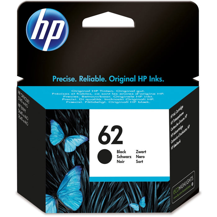 HP 62 (C2P04AN) Original Inkjet Ink Cartridge - Black - 1 Each - HEWC2P04AN